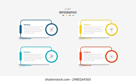 Plantilla de Vector de diseño de etiquetas de infografía de tres pasos con íconos de línea. diagrama de pasos de proceso, presentaciones, diseño de flujo de trabajo, Anuncio, diagrama de flujo, Ilustración vectorial de infografía.