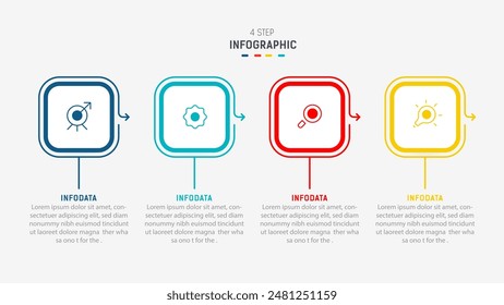 Three Step Infographic label design Vector template with line icons. process steps diagram, presentations, workflow layout, banner, flow chart, info graph vector illustration.
