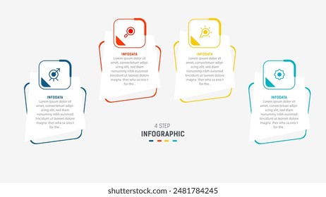 Drei-Stufen-Infografik-Label-Design-Vektorgrafik-Vorlage mit Liniensymbolen. Prozessschrittdiagramm, Präsentationen, Workflow-Layout, Banner, Flussdiagramm, Infografik-Vektorillustration.