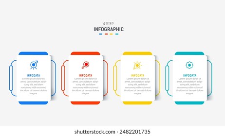 Three Step Infographic label design Vector template with line icons. process steps diagram, presentations, workflow layout, banner, flow chart, info graph vector illustration.