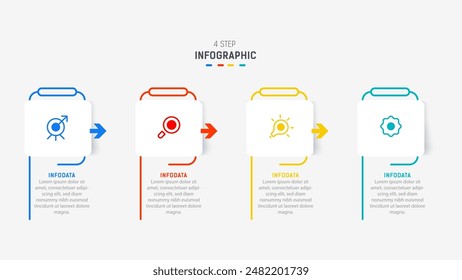 Three Step Infographic label design Vector template with line icons. process steps diagram, presentations, workflow layout, banner, flow chart, info graph vector illustration.