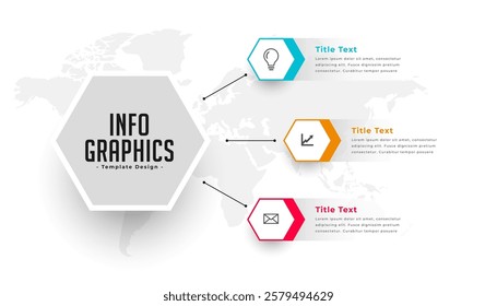 three step infographic timeline flowchart template for business success vector