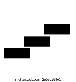Tres pasos con concepto de éxito de desarrollo de mejora de color negro