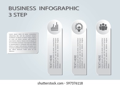 Three steps business infographics.