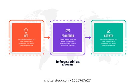 Three Steps Business Infographics Template Design