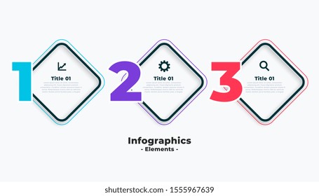 three steps business infographics template design