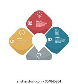 Three steps business success info-graphic.