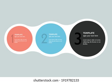 Three Steps Elements Bubble Chart, Scheme, Diagram. Infographic Template.