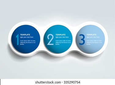 Three Steps Elements Bubble Chart, Scheme, Diagram, Template. Infographic Template.