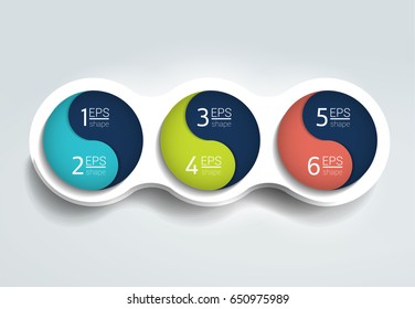 Three steps elements bubble chart, scheme, diagram, template. Infographic template.