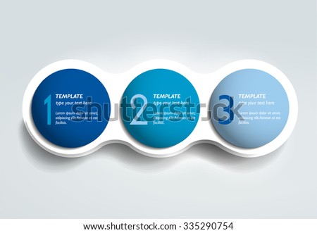 Three steps elements bubble chart, scheme, diagram, template. Infographic template.