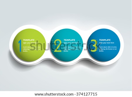 Three steps elements bubble chart, scheme, diagram, template. Infographic template.