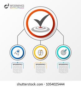 Three steps. Infographic design template. Business concept. Vector illustration