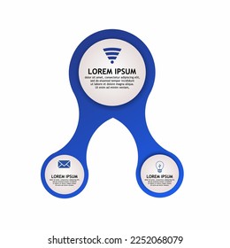 three steps infographic design, three steps infographic vector in blue color, good to use for business in presentations