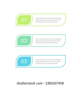 Three steps infographic elements, colorful timeline, subscription plans. Three options design template for web, presentations. Vector illustration. ESP 10.