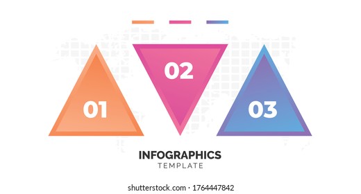 dreistufige Infografik-Vorlage auf weißem Hintergrund