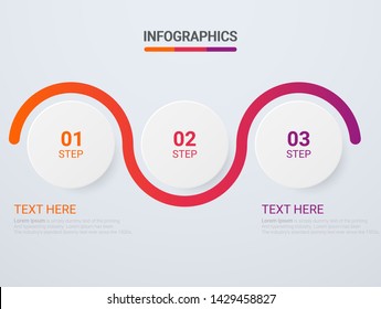 Three steps infographics background. Vector business template for presentation and training.