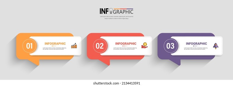 Drei Schritte Infografik Banner Design Vorlage.