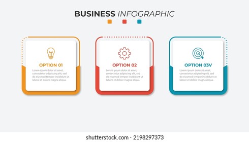 Three steps infographics banner design template