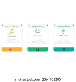 Three steps infographics banner design template