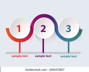Three steps infographics - can illustrate a strategy, workflow or team work.