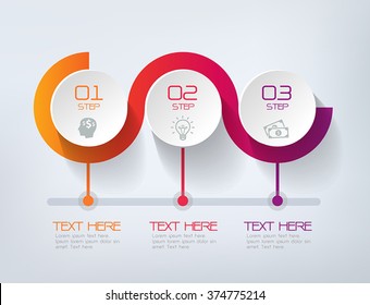 Three Steps Infographics - Can Illustrate A Strategy, Workflow Or Team Work.