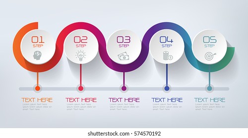 Three steps infographics - can illustrate a strategy, workflow or team work.