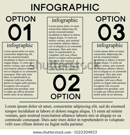 Three steps of infographics in the form of a paper brochure.Elements of design for business and advertising. Infographics in the form of newspaper clippings.Place for text placement. Vertical columns.