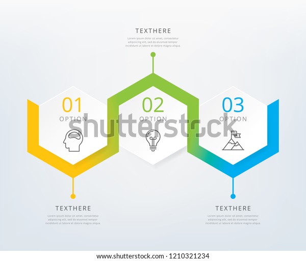 Three Steps Infographics Illustrate A Strategy Workflow Or Team Work Timeline Infographic 