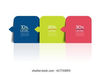 Three steps infographics report, template, chart, scheme. Vector.