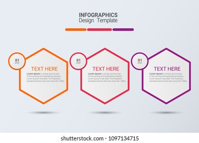 Three steps infographics. Vector business template for presentation and training.
