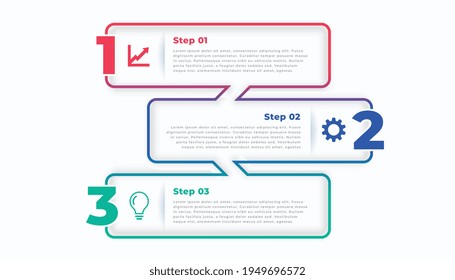 three steps line stylish infographic template