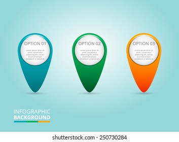 Three steps modern design template. Can be used for infographics, numbered banners, horizontal cutout lines, graphic or website layout vector