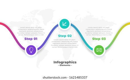 three steps modern professional infographic template design