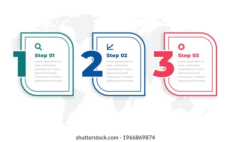 three steps modern timeline infographic template