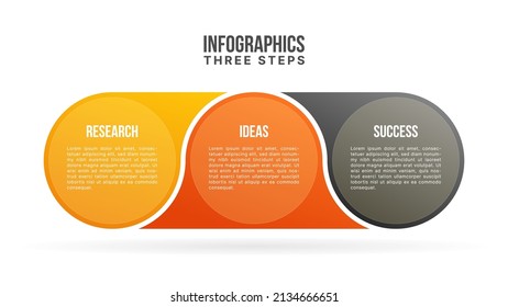 Three steps, option circle infographics template