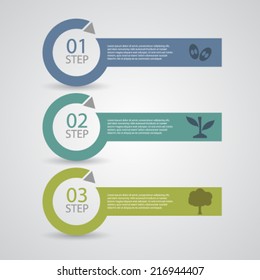 Three Steps of Plant growth, eps10 vector.