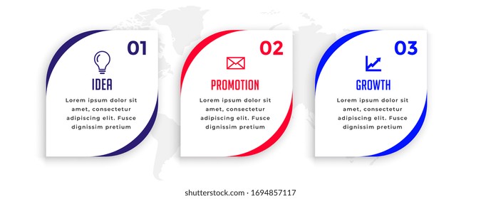 three steps point infographic presenttion template design