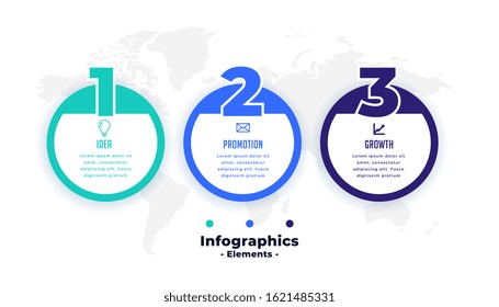 three steps professional circular infographic template design