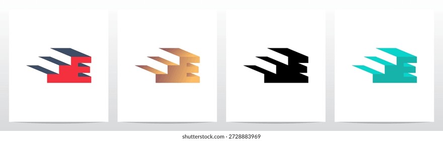 Escadas De Três Passos Carta Tridimensional Design De Logotipo Inicial E