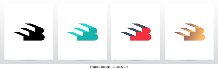 Escadas De Três Passos Carta Tridimensional Design De Logotipo Inicial B