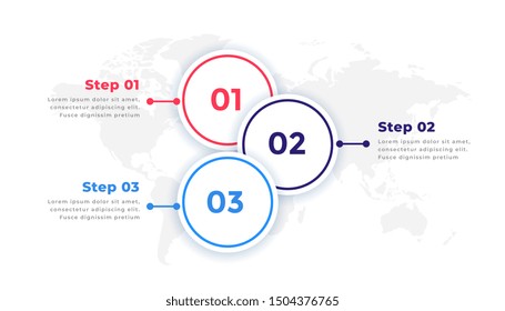 three steps timeline business infographic design elements