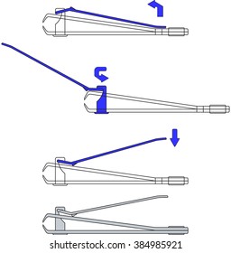 Three steps usage of isolated nail clipper
