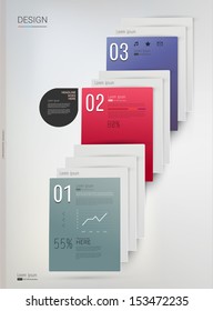 Three steps vector illustration/Set elements of infographics/EPS 10