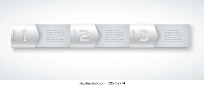 three steps vector template banner