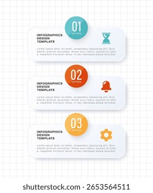 Three steps vector vertical infographic template. Business and marketing infographics for presentations