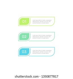 Three steps Workflow graphic elements design template. Infographic elemens for business, vector illustration on white background