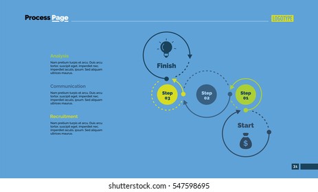Three Steps Workflow Timeline Slide Template