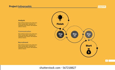 Three Steps Workflow Timeline Slide Template