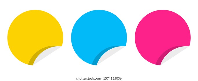 Three stickers with corner returned